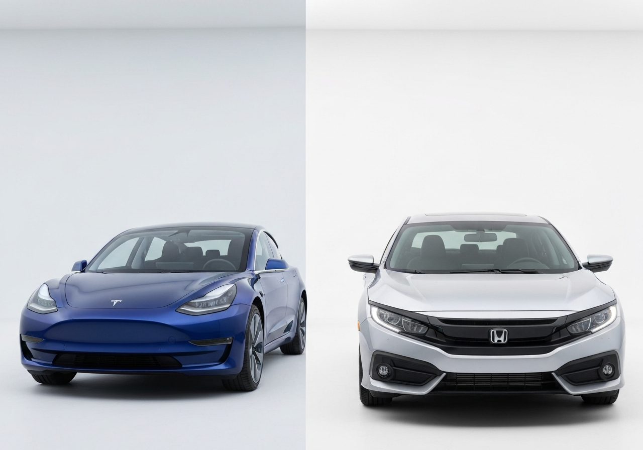 Tesla Model 3 vs Honda Civic comparison