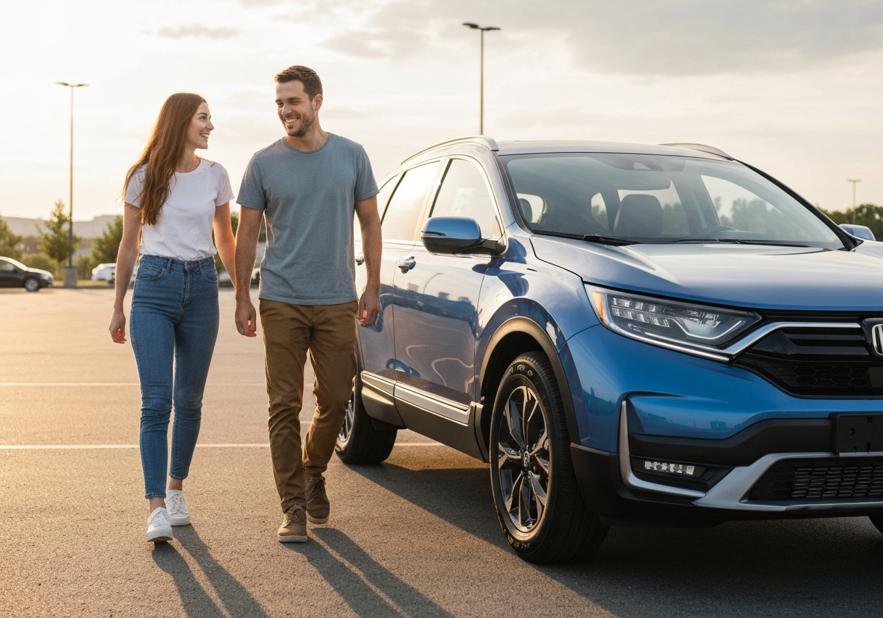 Couple with 2025 Honda CR-V